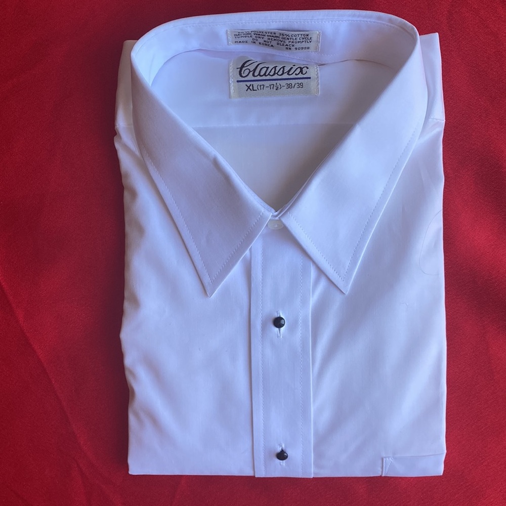 Brand new XL-9 Classics tuxedo shirt white special occasions for men